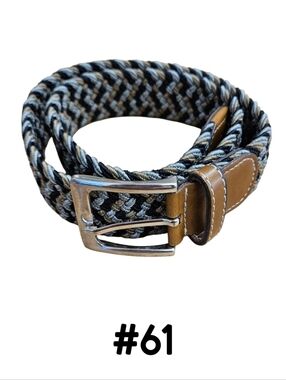 USG Women's Belt - Casual Stretch Belt Black/Grey/Beige 80cm